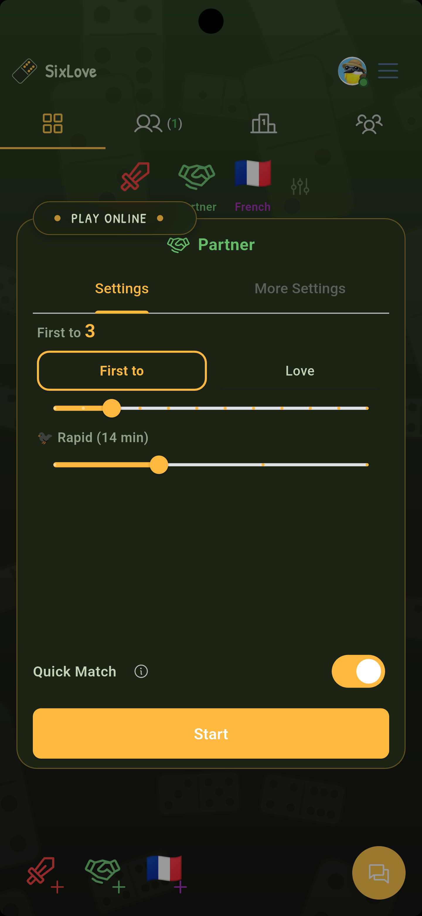 Pick a game mode
