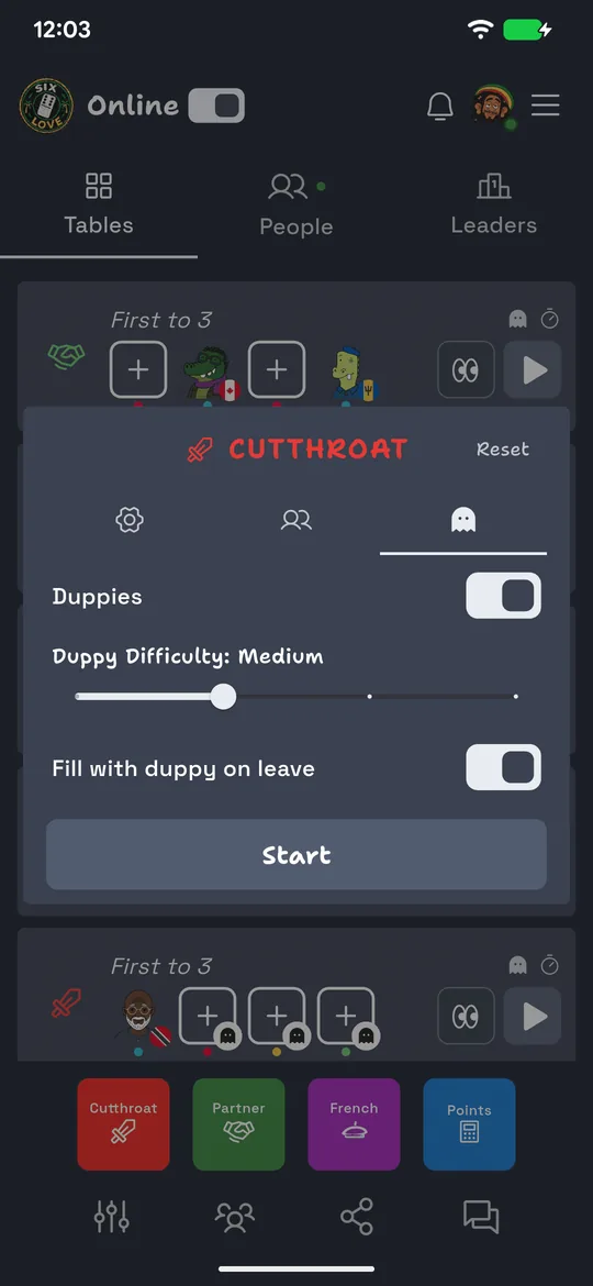 Adding a Duppy to an empty seat