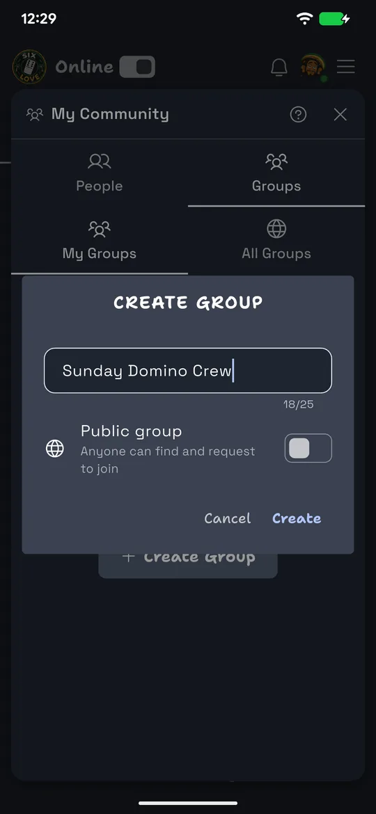 Creating a SixLove group