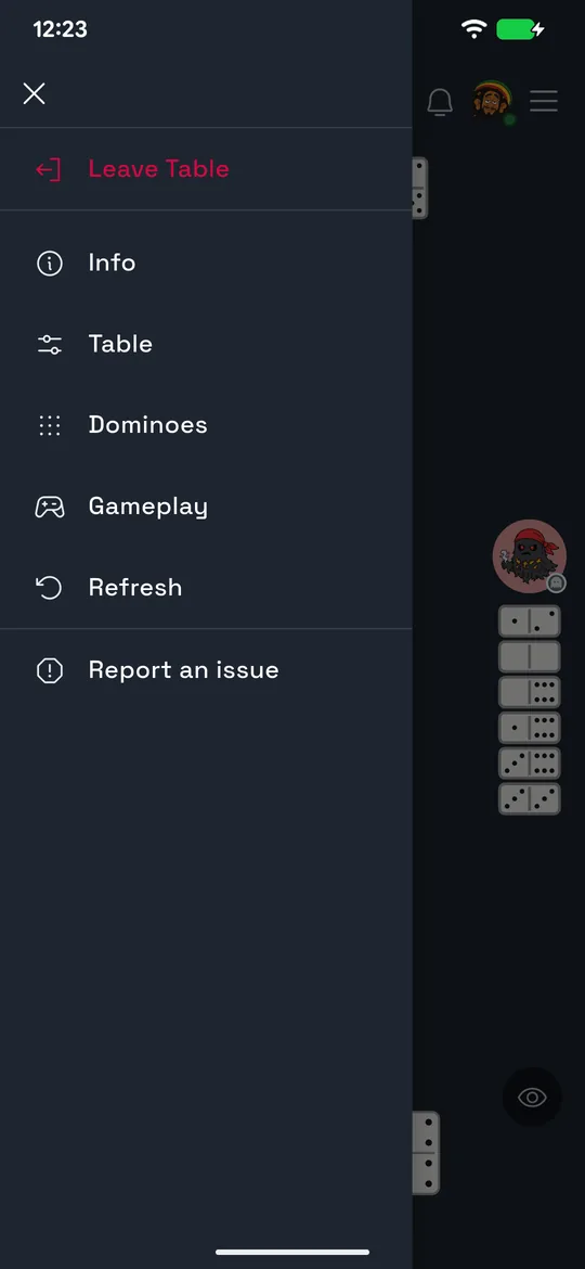 The SixLove table gear menu