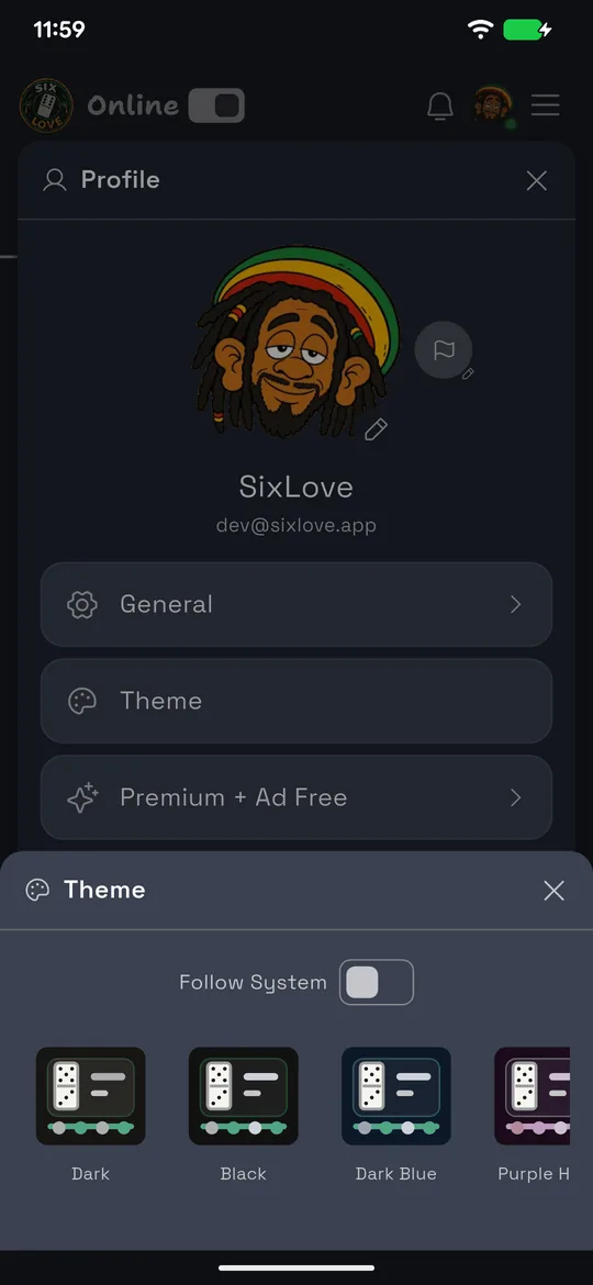The SixLove theme picker